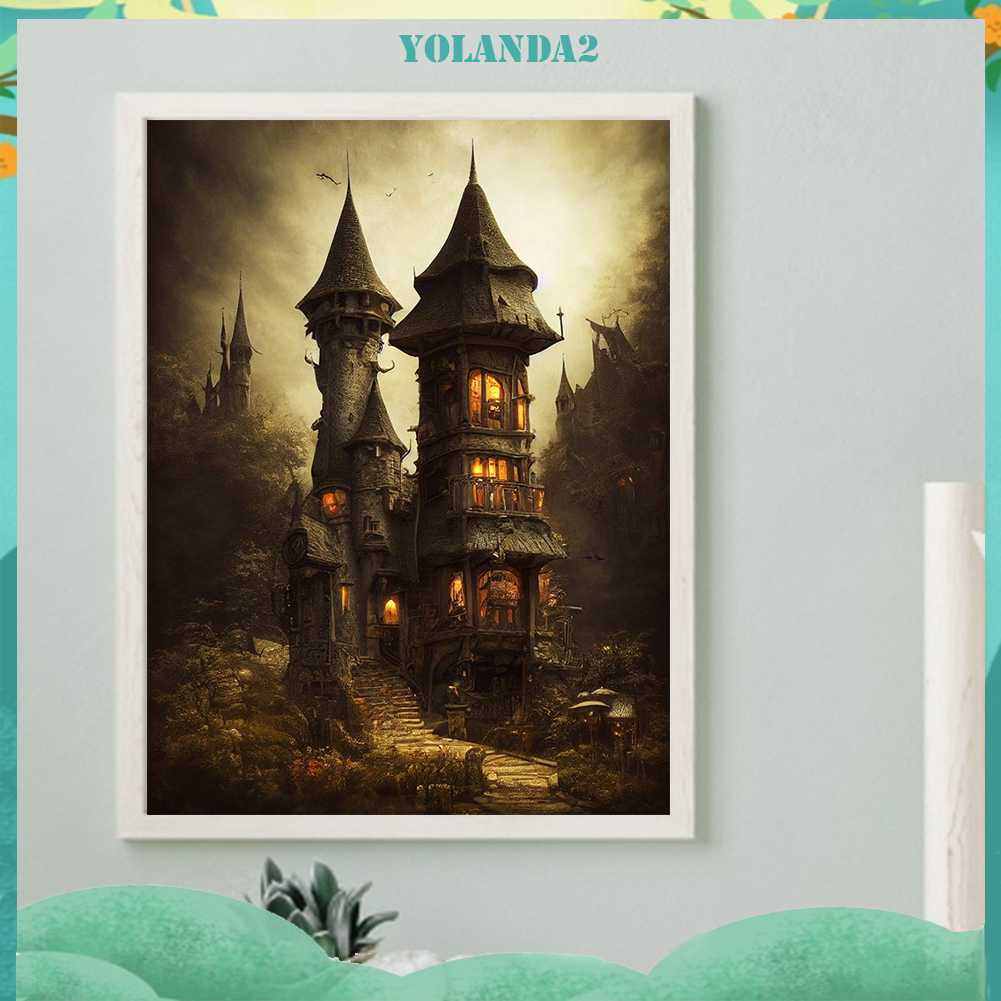 Tranh Đính Đá Kim Cương Toàn Bộ 5D DIY Hình Lâu Đài