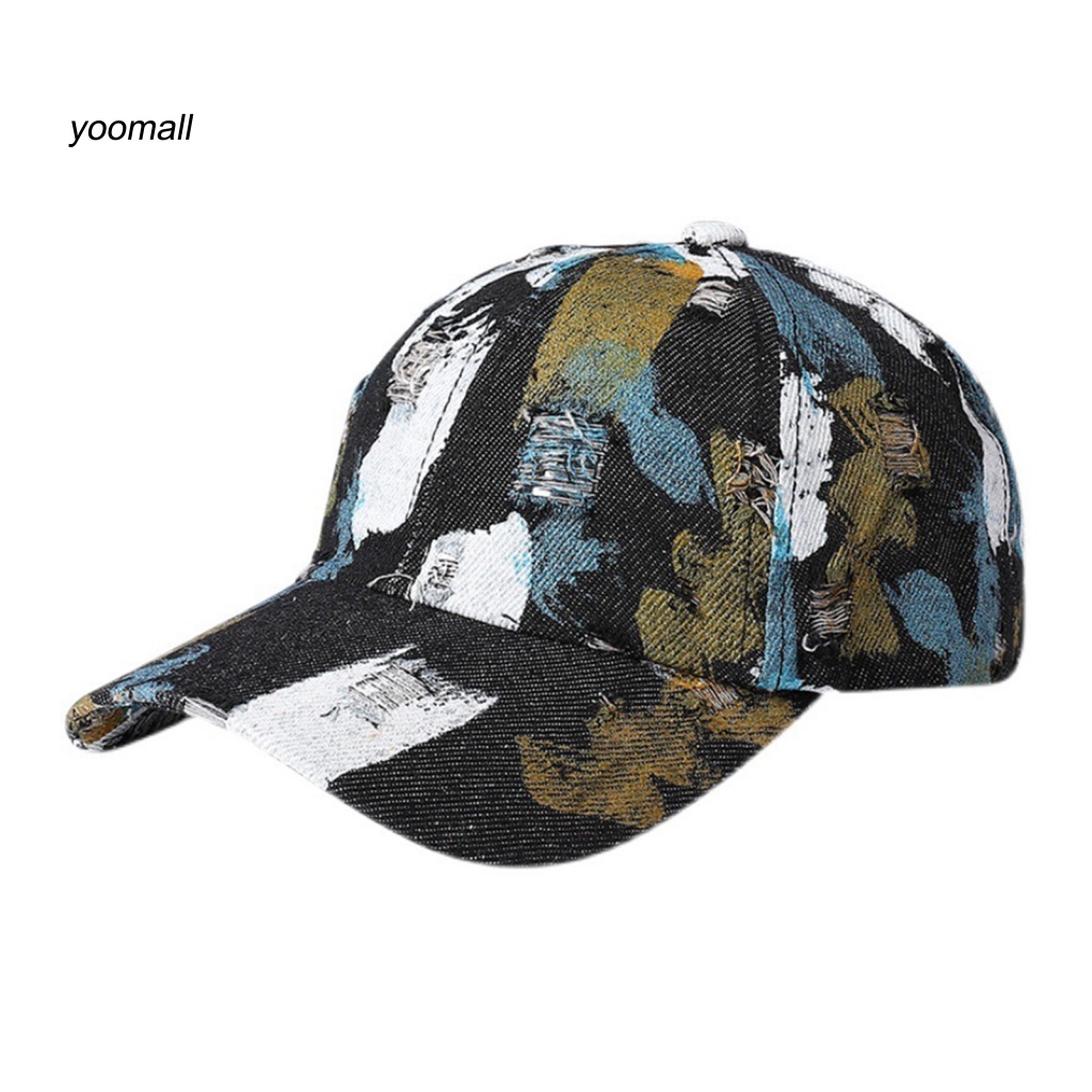 Mũ Lưỡi Trai Họa Tiết Graffiti Thiết Kế Rách Màu Sắc Tươi Sáng Phong Cách Hip Hop Thời Trang Cho Nam Và Nữ