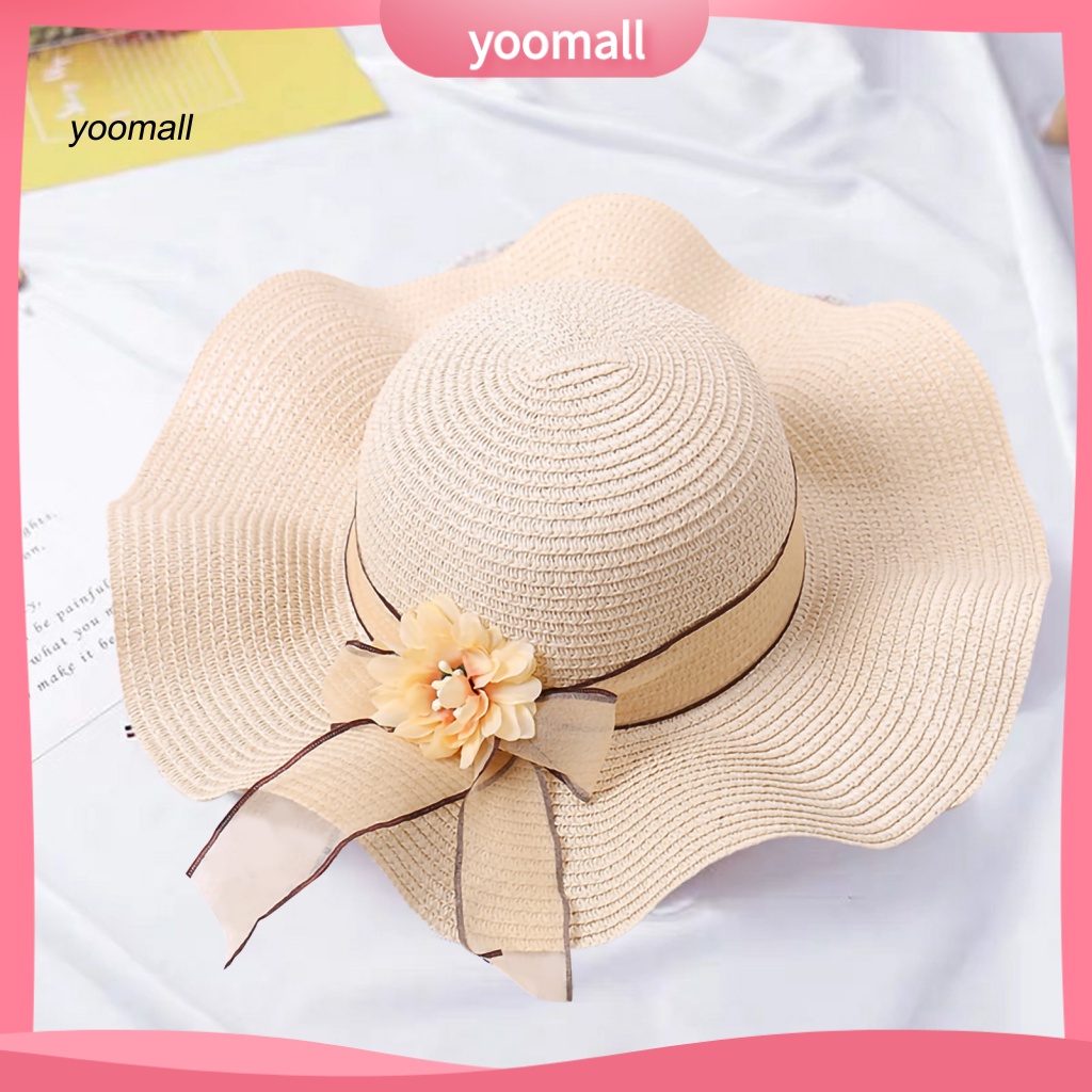 Mũ Cói Rộng Vành Thắt Nơ Xinh Xắn Thời Trang Cho Nữ