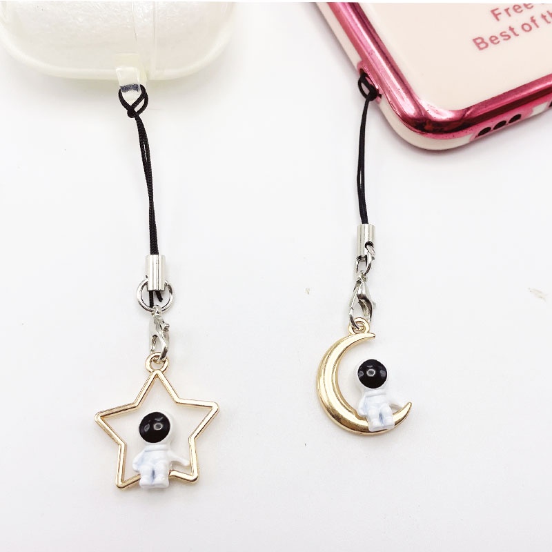 Móc Điện Thoại Di Động diy Hình Phi Hành Gia Mặt Trăng Ngôi Sao Hoạt Hình Có Dây Treo Túi Xách
