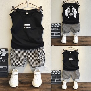 Set Đồ Thể Thao 2 Món Gồm Áo Ba Lỗ Và Quần Ngắn Bằng Vải Cotton Thời Trang Mùa Hè Cho Bé Trai