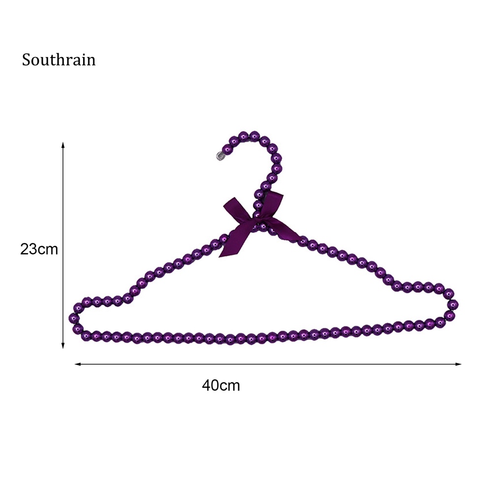 Set 2 Móc Treo Quần Áo Đính Nơ Và Ngọc Trai Nhân Tạo Bằng Nhựa Tiện Lợi