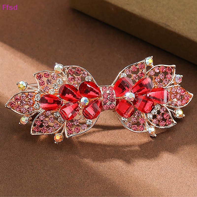 {Ffsd} Kẹp Tóc Kim Loại Đính Đá Zircon Pha Lê Lấp Lánh Thời Trang Cao Cấp * Bán Chạy