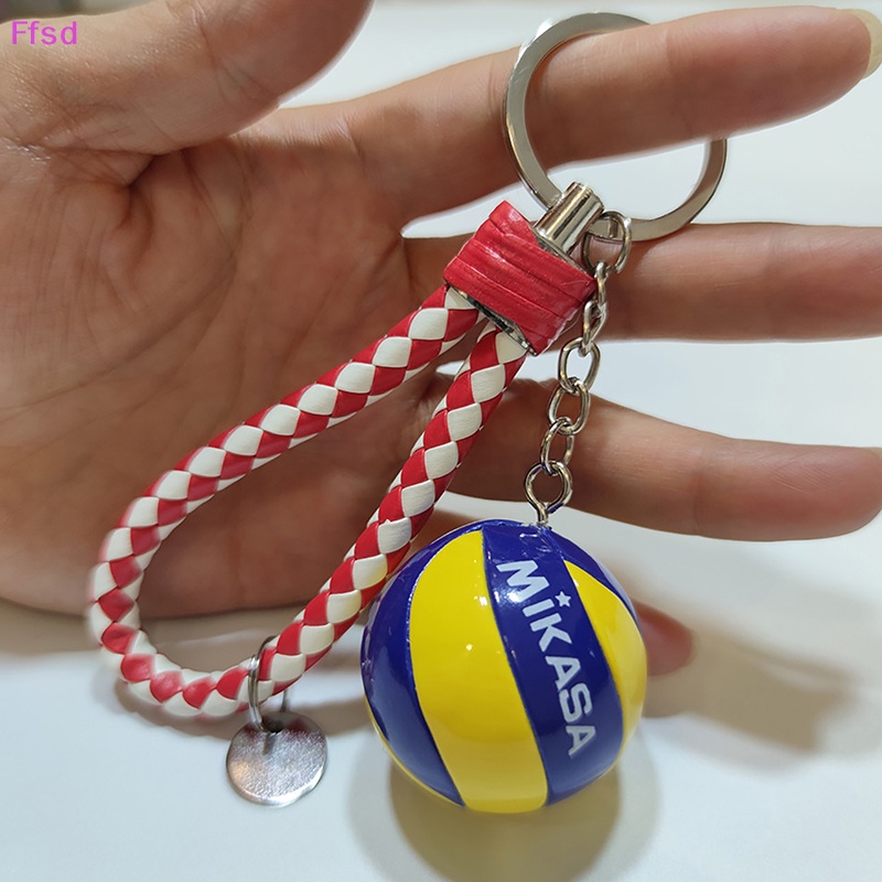 1 Móc Khóa Bóng Chuyền Da Mini Có Dây Đeo Túi Đồ Chơi