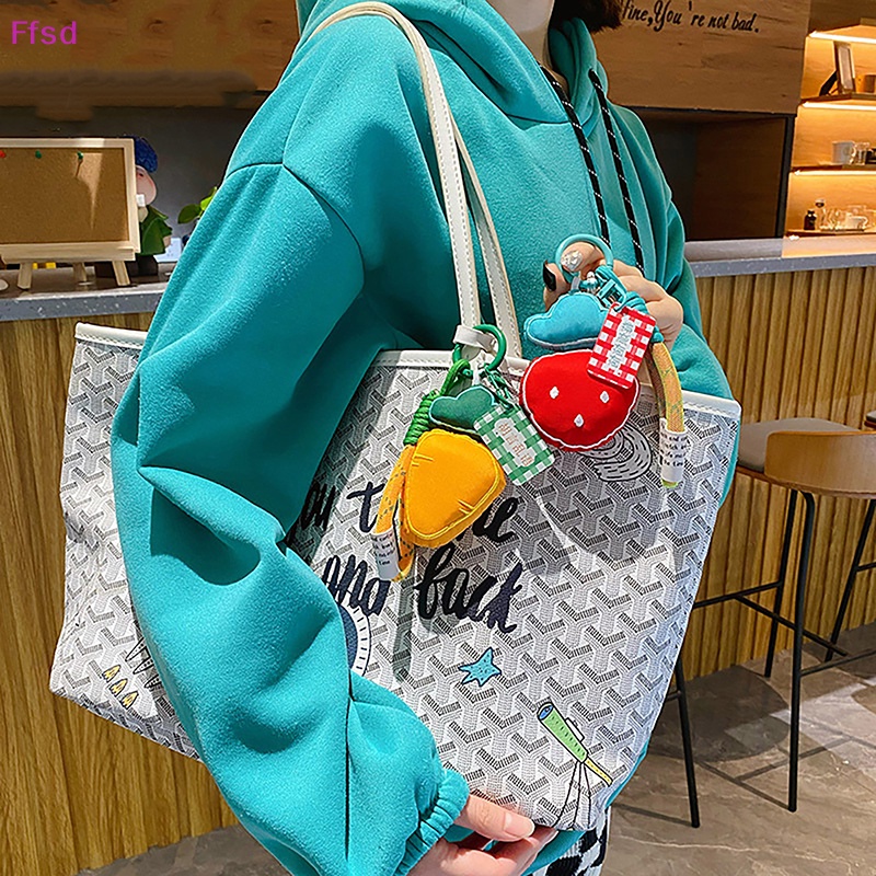 {Ffsd} Dây Vải Mềm Móc Chìa Khóa / Túi Xách Trang Trí Hình Trái Dâu / Cà Rốt Dễ Thương