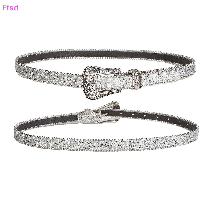 Thắt Lưng Da PU Đính Đá Thời Trang Phương Tây Y2K Cho Nam Nữ