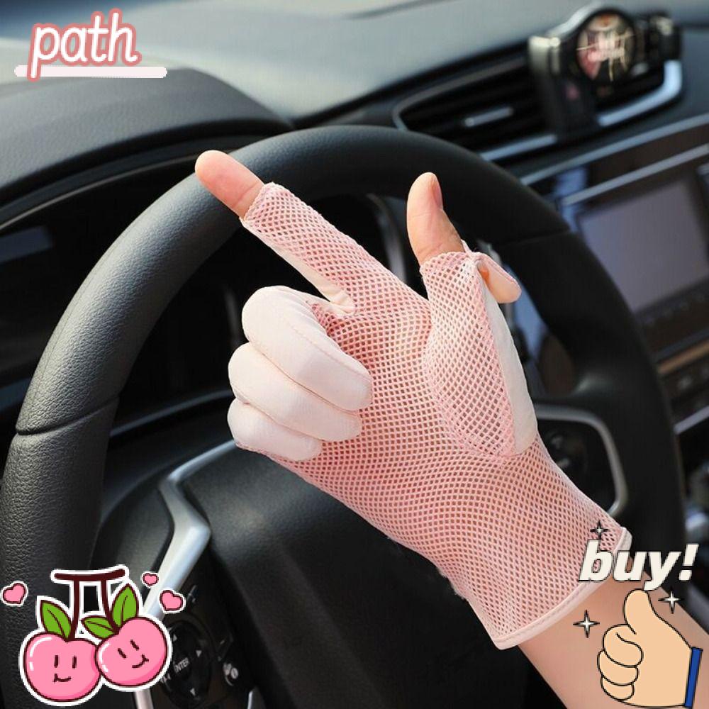 Găng Tay Lái Xe Bằng Lụa Lạnh Mỏng Thoáng Khí Chống Tia UV