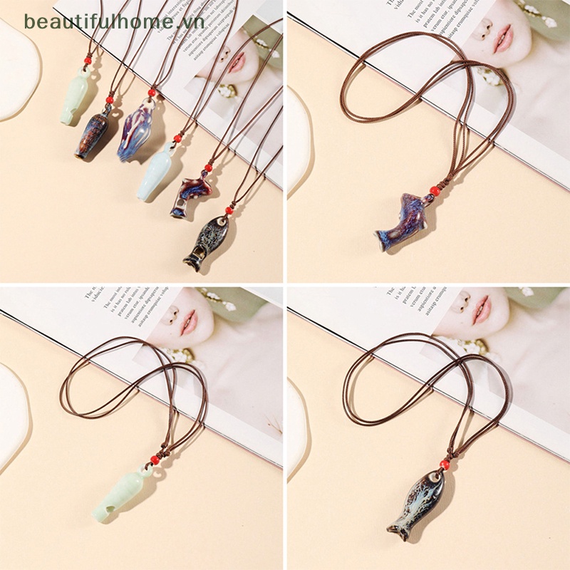 [beautifulhome] Vòng cổ Mặt Gốm Sứ Cổ Điển Có Còi Làm Quà Tặng Trang Sức Cho Trẻ Em [beauty]