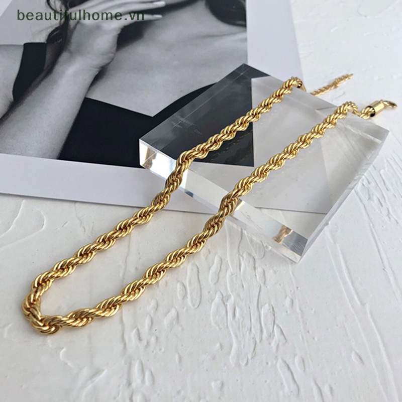 Vòng cổ Choker Bằng Thép Không Gỉ 316L 3 / 4MM Không Phai Màu Chống Nước Cho Nam &amp; Nữ