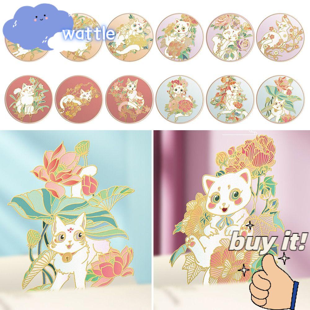 Wattle Bookmark Bằng Kim Loại Hình Hoa Và Mèo Có Mặt Dây Tua Rua Đánh Dấu Trang Sách Cho Học Sinh