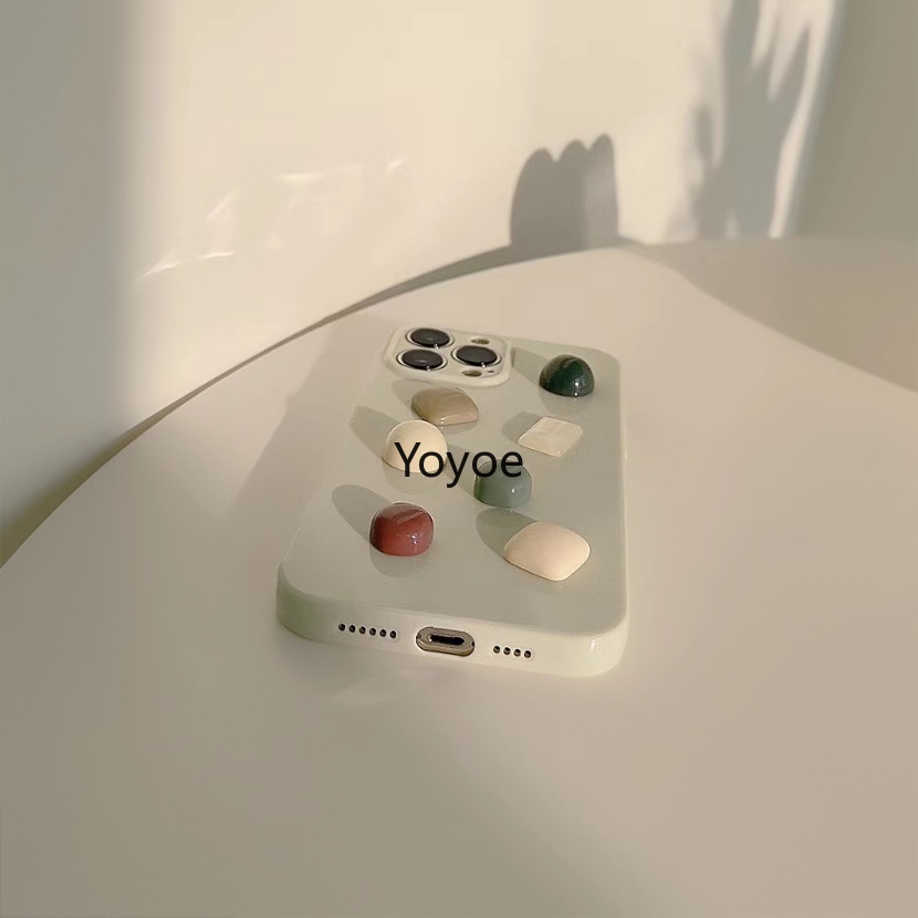 Ốp Điện Thoại Silicone Mềm Chống Sốc Đính Đá 3D Cho IPhone 14 11 12 13 Pro Max 7 8 14 Plus