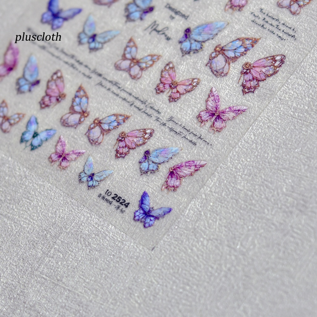 1 Tấm Sticker Dán Móng Hình Bướm 5D