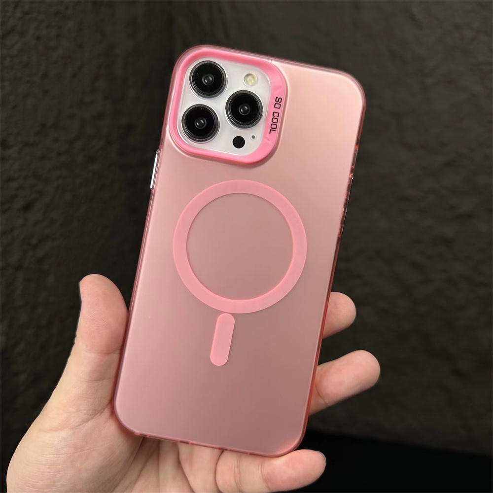 Ốp Điện Thoại acrylic Cứng Chống Sốc Mặt Nhám Kèm Móc Xỏ Ngón Nam Châm Cho iPhone 11 12 13 14 Pro Max 14pro