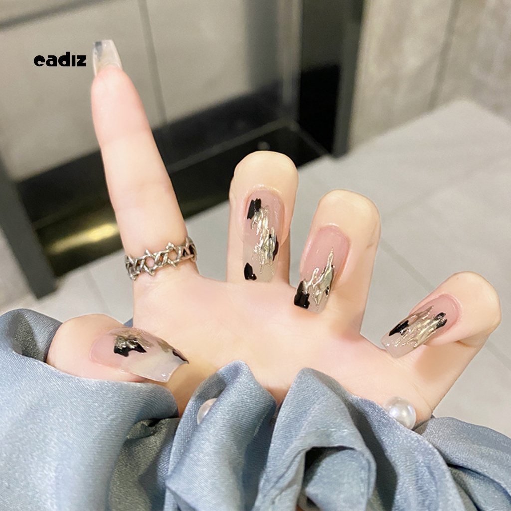 Bộ 24 Móng Tay Giả Dạng Nhấn Bằng Keo Dán Toàn Diện