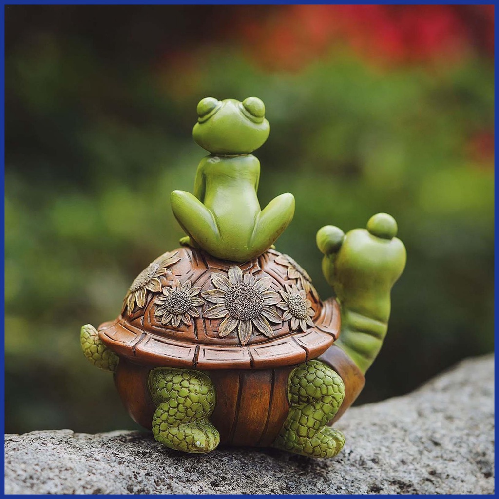 Đồ trang trí Chú Ếch / Rùa Bằng Nhựa Resin Màu Sáng Dễ Thương Trang Trí Sân Vườn