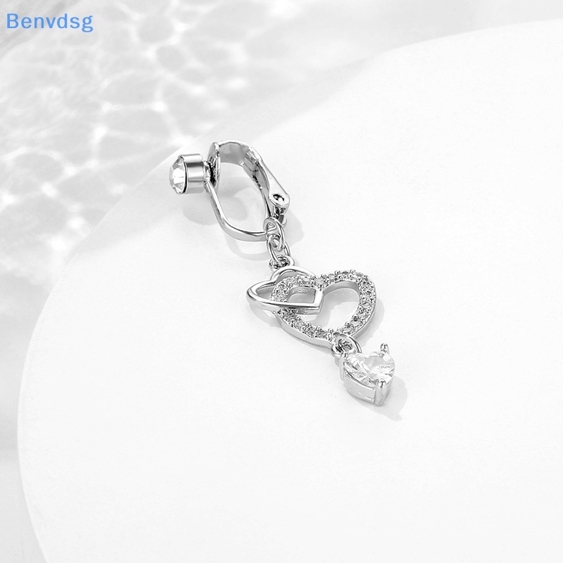 Benvdsg > Khuyên Rốn Thép Trắng Đính Đá Zircon Hình Trái Tim Không Cần Khoan Lỗ Sáng Tạo Thời Trang Cho Nữ well