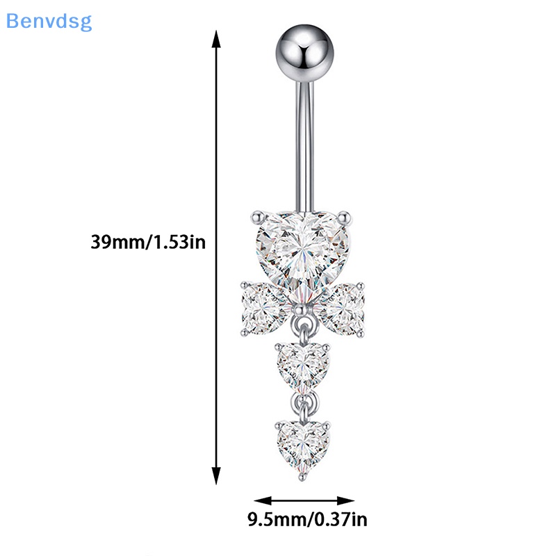 Khuyên Rốn Đính Đá Zircon Hình Trái Tim Thời Trang Cho Nữ