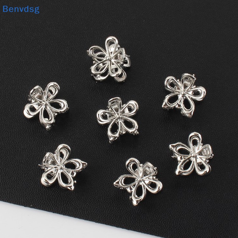 Bộ 2 Kẹp Tóc Kim Loại Mini Hình Bông Hoa Dễ Thương Cho Nữ