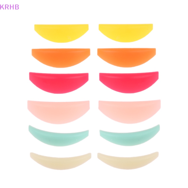 Set 6 Cặp Đệm Silicon Nhiều Màu Hỗ Trợ Uốn Cong Lông Mi Mới