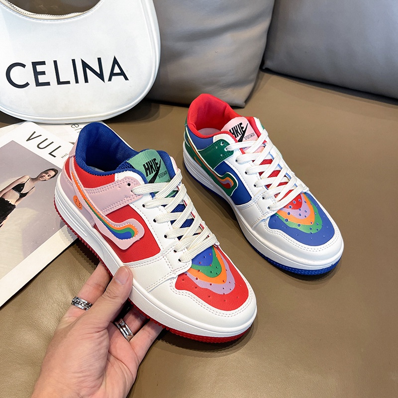 Yuanyang Giày Thể Thao Da Mềm Đế Cao Su Thời Trang Cho Nữ