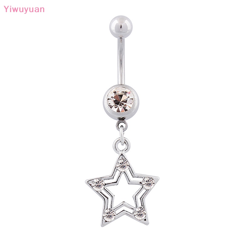 Khuyên Rốn Bằng Thép Không Gỉ Đính Đá Hình Ngôi Sao Thời Trang Mới