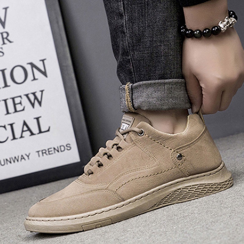 Huizumei Giày Bốt Mũi Tròn Thời Trang Hàn Quốc Cá Tính Cho Nam