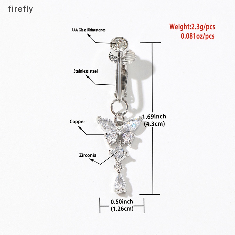 [firefly] Khuyên Rốn Giả Kẹp Rốn Hình Bướm Có Kẹp Hình Bướm Trang Sức Toàn Thân