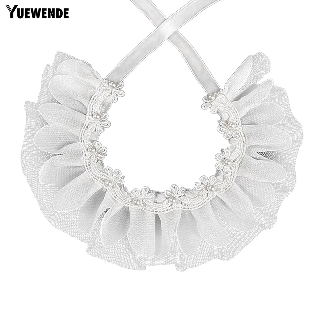 Yq.e Vòng Cổ Yếm Đính Ngọc Trai Giả Dễ Thương Có Thể Điều Chỉnh Cho Cún Cưng