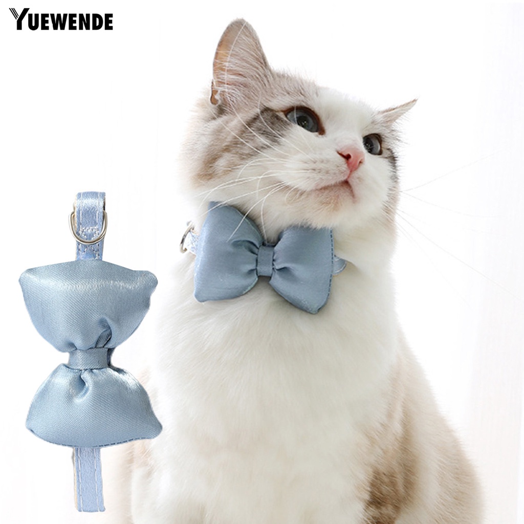 Vòng Cổ Đính Nơ Bằng Lụa Siêu Mềm Chống Mài Mòn Có Thể Điều Chỉnh Dùng Chụp Ảnh Cho Thú Cưng