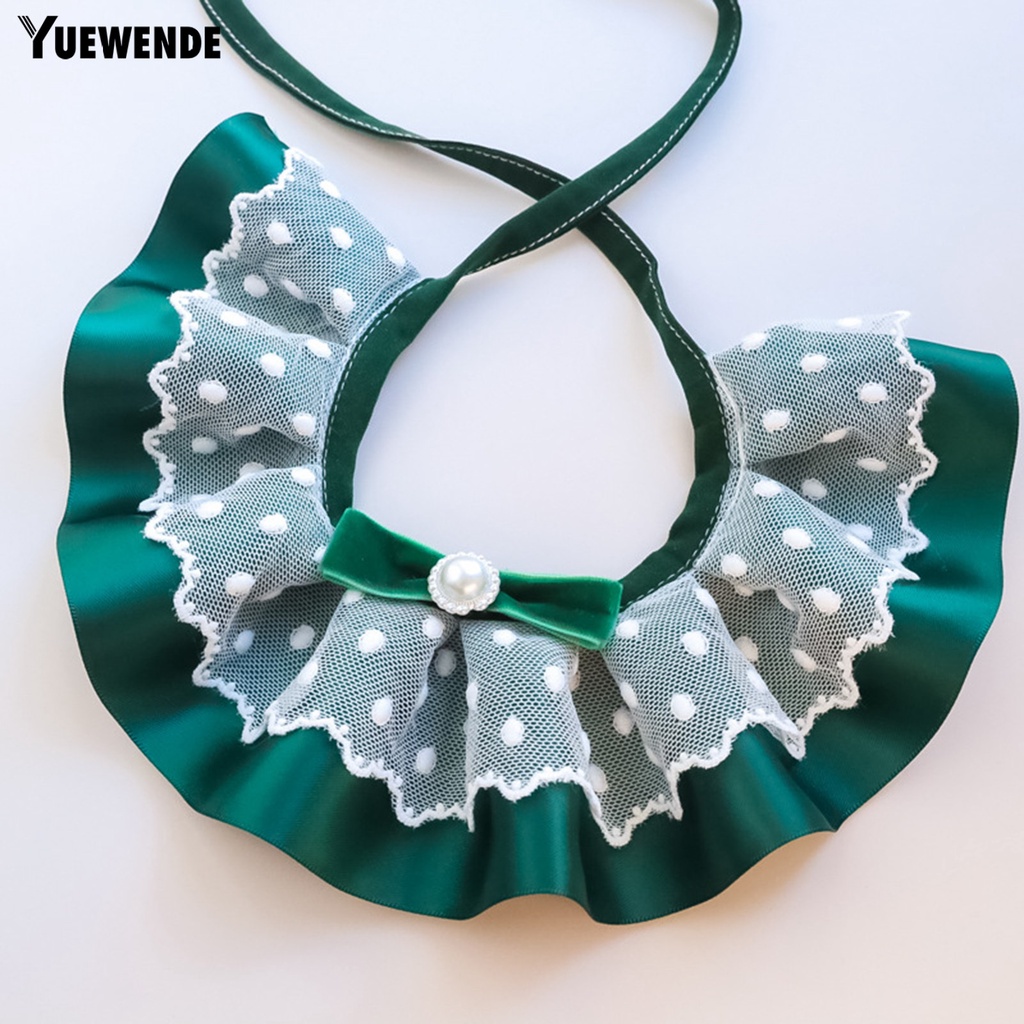 Yq.e Vòng Cổ Phối Ren Đính Nơ Quyến Rũ Tinh Tế Cho Thú Cưng