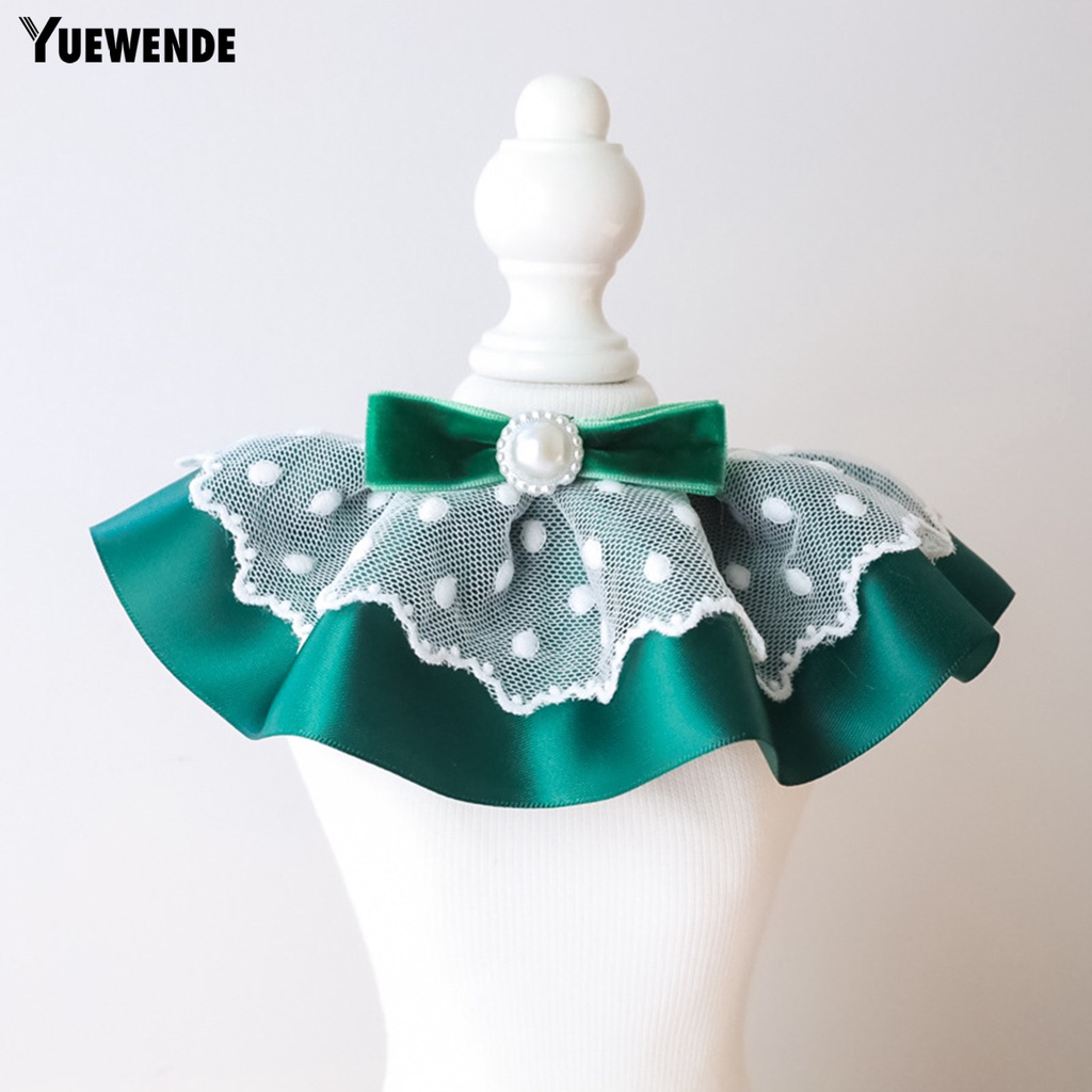 Yq.e Vòng Cổ Phối Ren Đính Nơ Quyến Rũ Tinh Tế Cho Thú Cưng