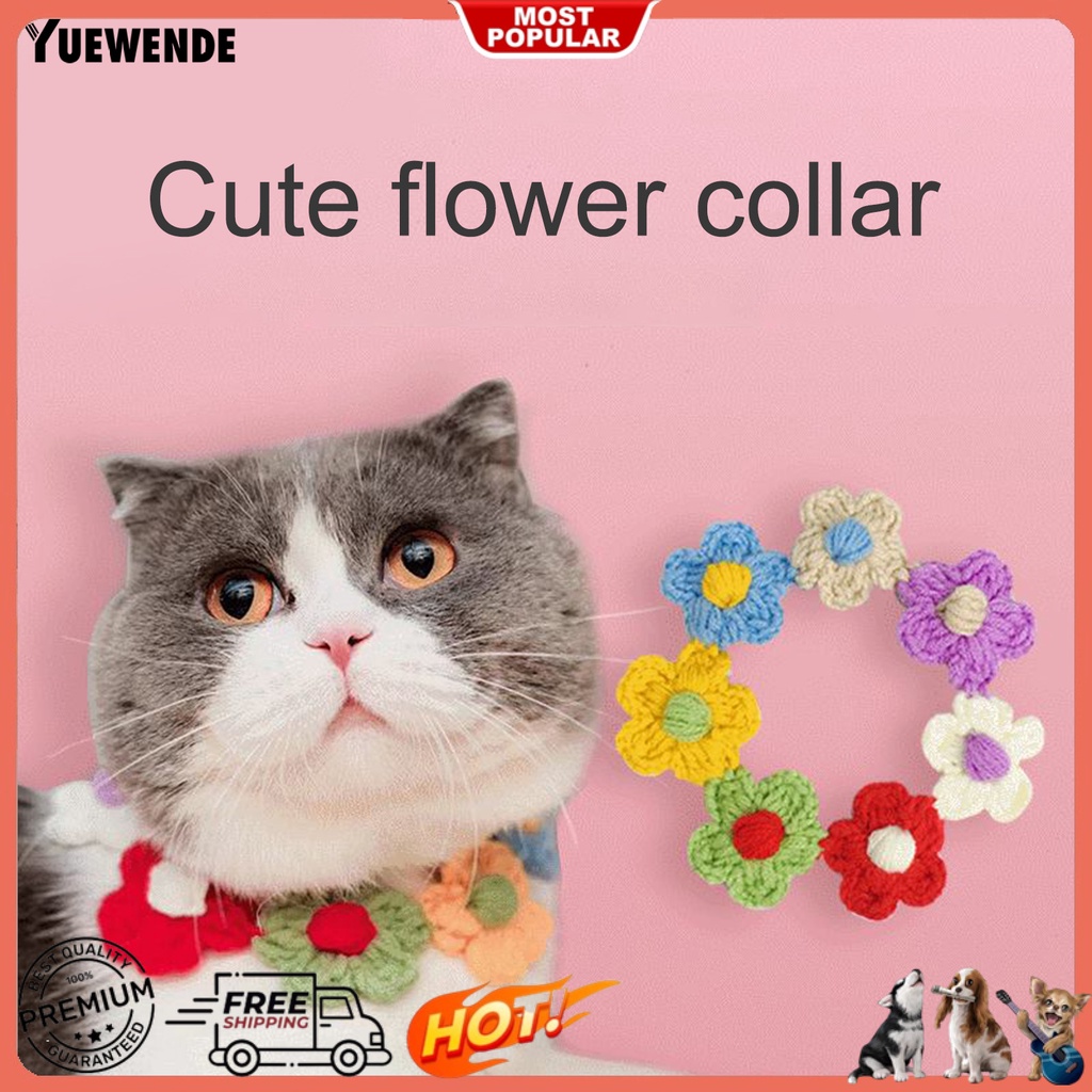 Yq.e Vòng Cổ Đan Len Hình Bông Hoa Tinh Tế Dành Cho Thú Cưng Tại Nhà