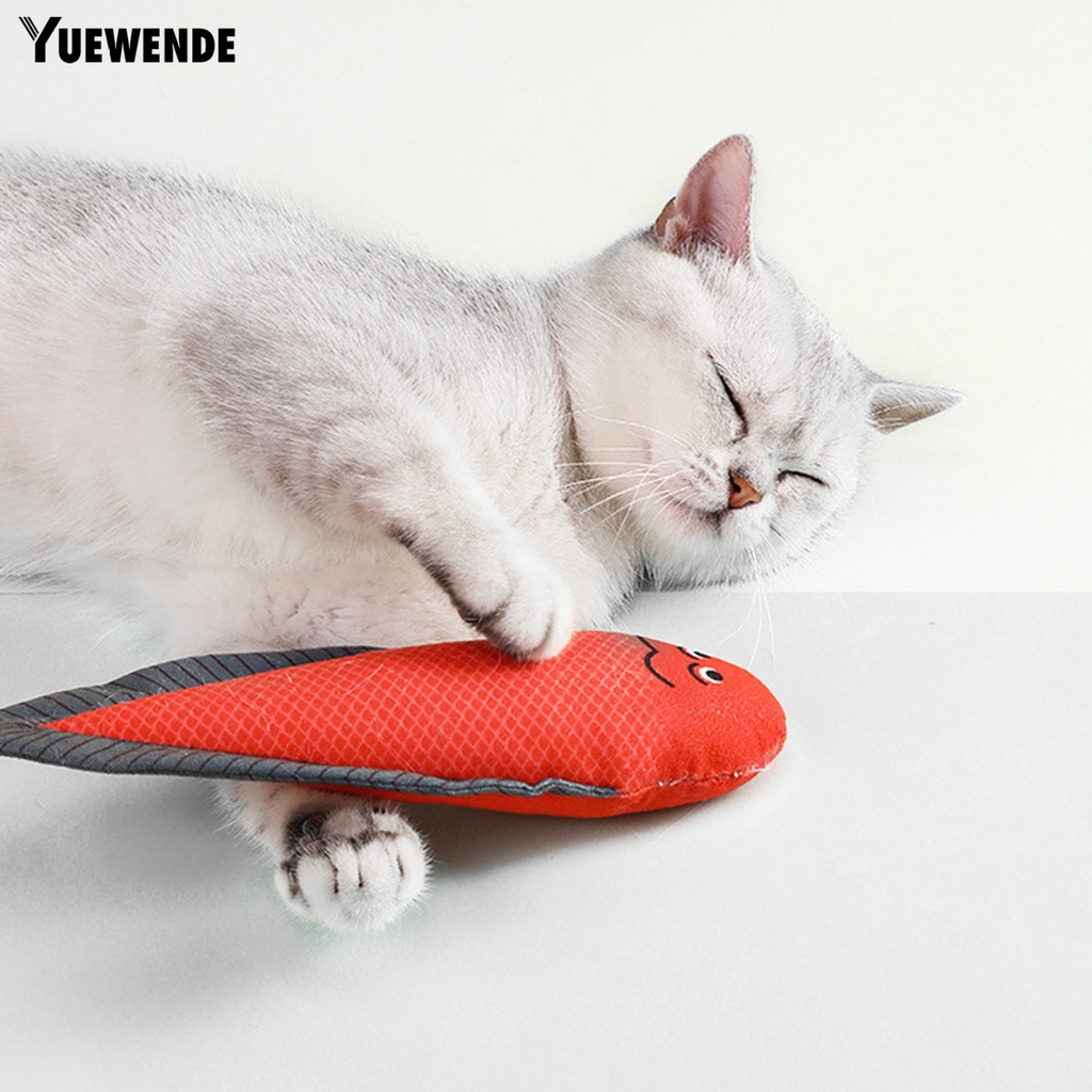 Đồ Chơi Chú Cá Bằng Polyester Màu Sắc Tươi Sáng Có Âm Thanh Vui Nhộn Cho Mèo Cưng