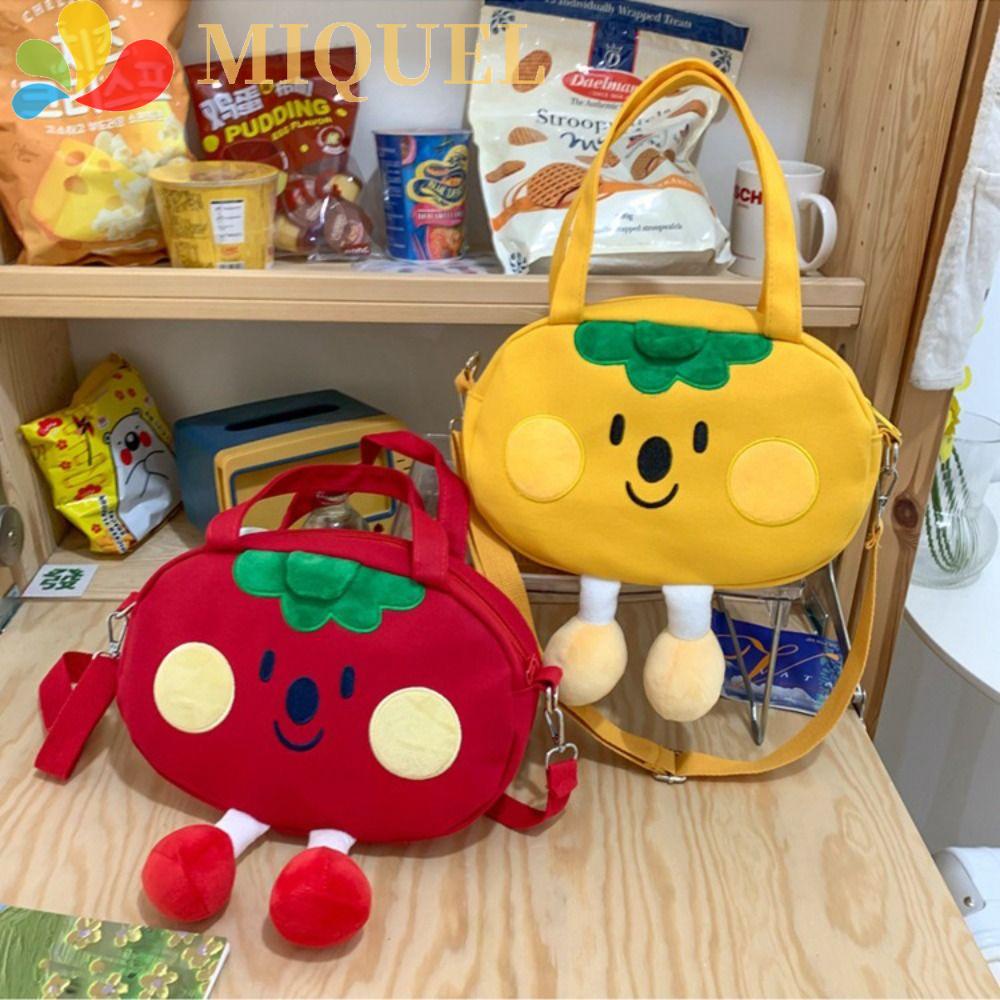 Túi Xách Đeo Vai Vải Canvas Cỡ Lớn Hình Quả Cà Chua Dễ Thương Cho Nữ