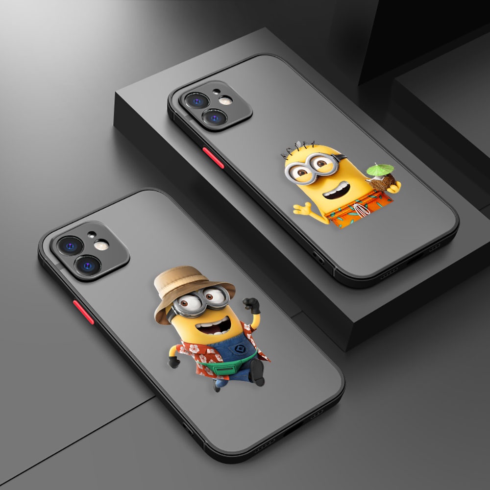 Ốp Điện Thoại Mới Nhất Matte Minions Kỳ Nghỉ Thường Ngày Cho Apple iPhone 13 14 12 11 PLUS PRO MAX M