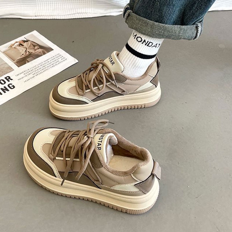 BAILUDAREN.Giày thể thao  tăng chiều cao thoải mái retro phong cách Hàn Quốc cho nữ sinh