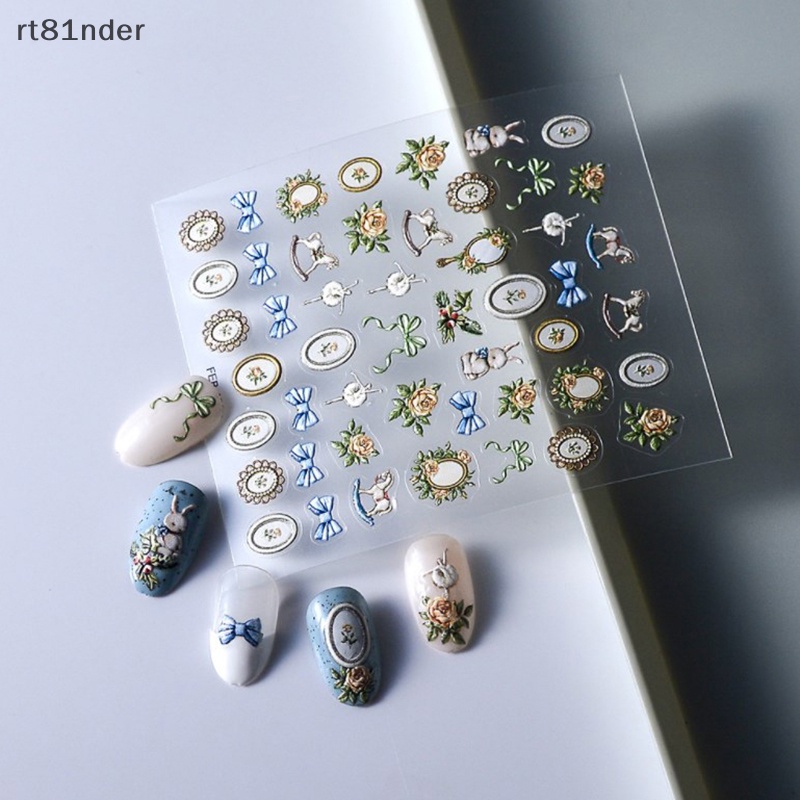 1 Tờ Nhãn Dán Trang Trí Móng Tay Họa Tiết Hoa Phong Cách Bohemia