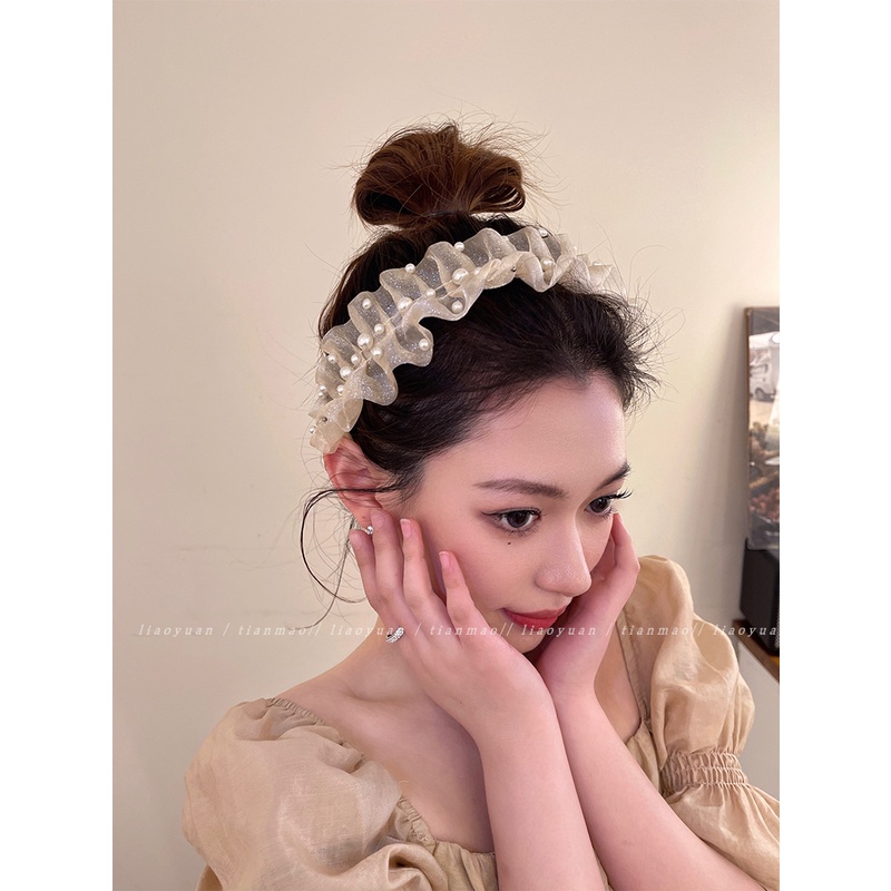 Băng Đô Cài Tóc Đính Ngọc Trai Cao Cấp Phong Cách Mới 2023