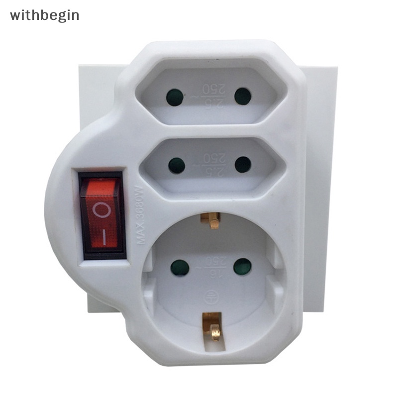 Phích Cắm Chuyển Đổi 1 Sang 3 Chiều 16A 250V Chuẩn Châu Âu Chất Lượng Cao