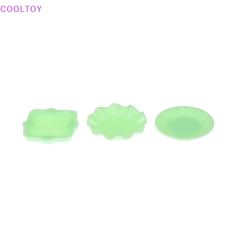 Set 3 Đĩa Tròn / Vuông Bằng Ren Trang Trí Nhà Búp Bê 1: 6