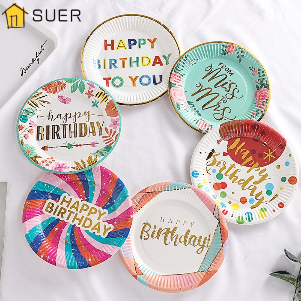 Set 10 Đĩa Đựng Trái Cây 7inch In Họa Tiết Nhiều Màu Sắc Dùng Một Lần Cho Tiệc Cưới