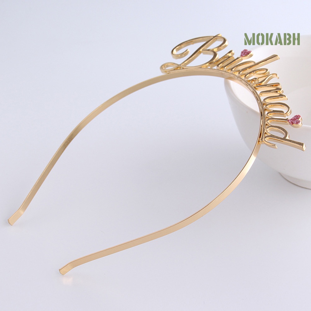 Băng Đô Cài Tóc Hình Trái Tim In Chữ Thời Trang Cho Phù Dâu