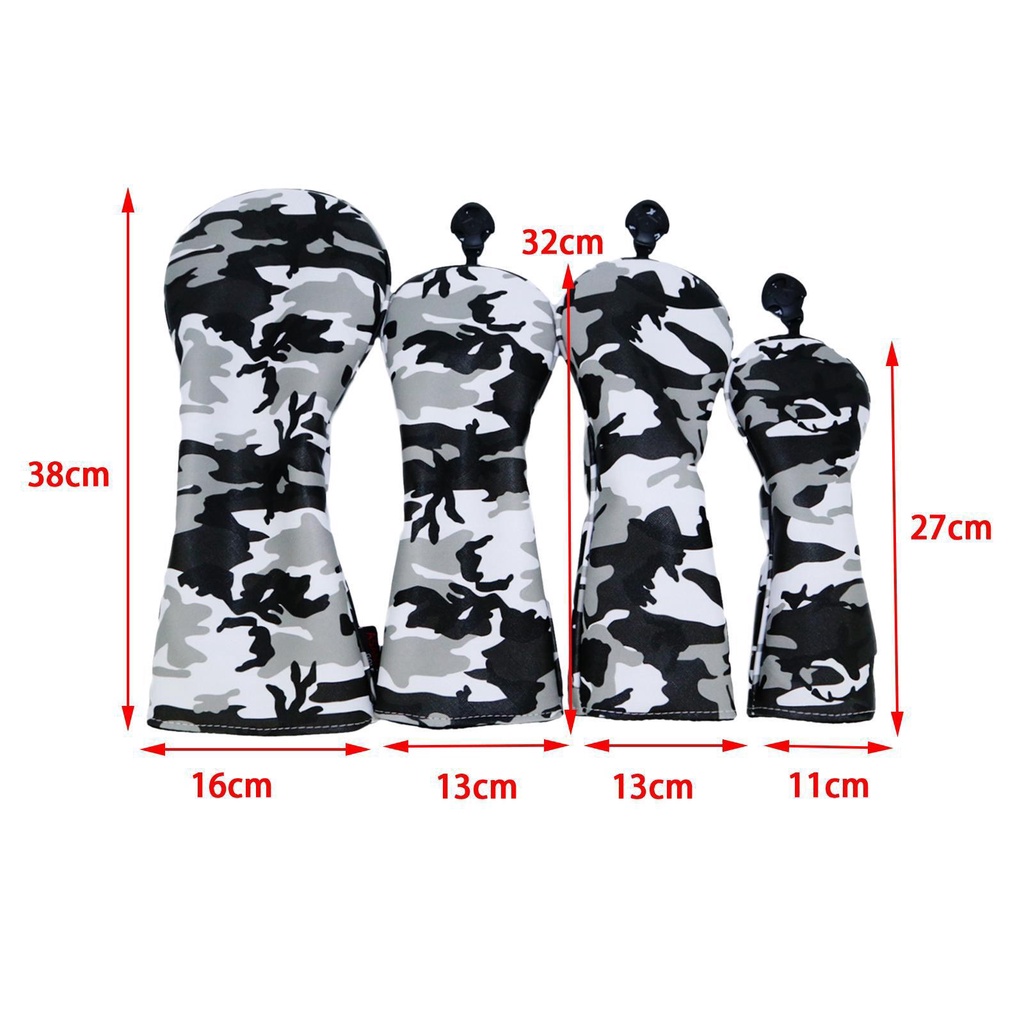 Set 4 Vỏ Bọc Đầu Gậy Đánh Golf Bằng Gỗ Kích Thước 1 # 3 # 5 UT