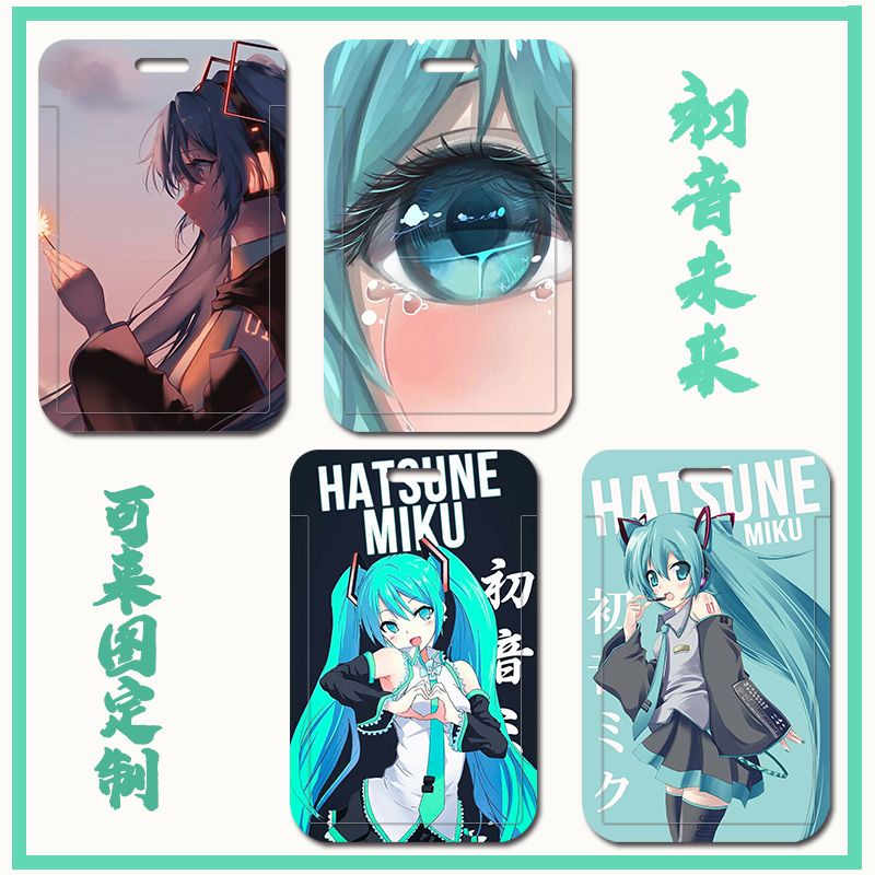 Vỏ Bọc Thẻ ID / Thẻ Ngân Hàng / Xe Bus Họa Tiết Hoạt Hình Hatsune Miku DIY