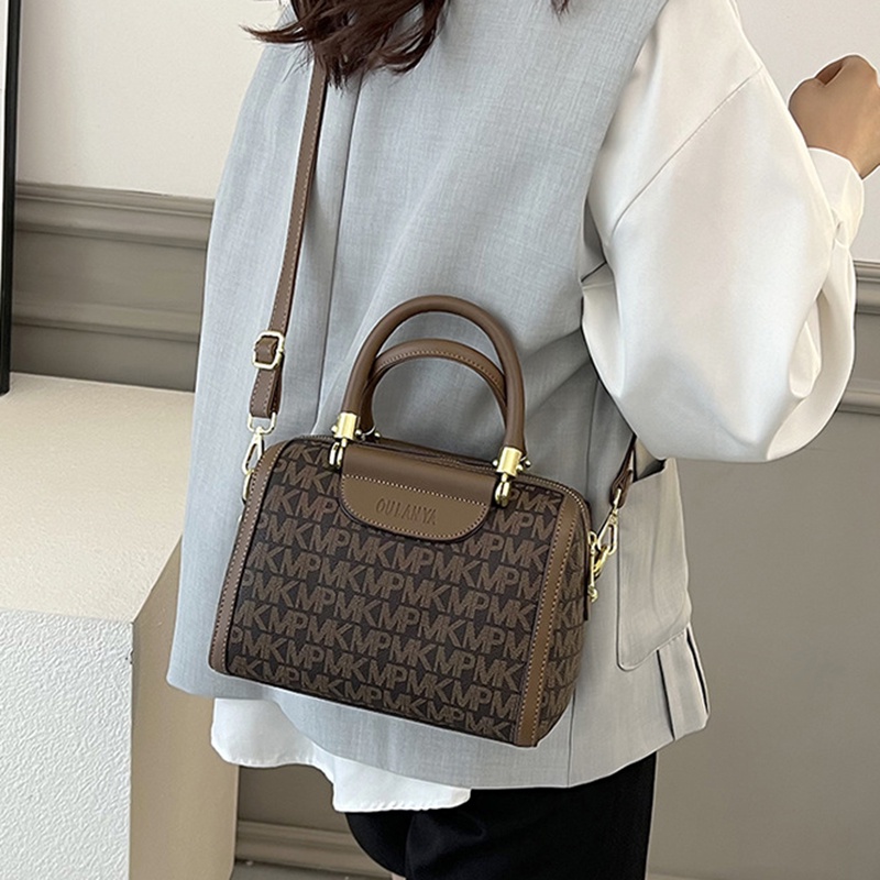 Túi Xách Boston Dạng Gối In Họa Tiết Cổ Điển Hợp Thời Trang Cho Nữ