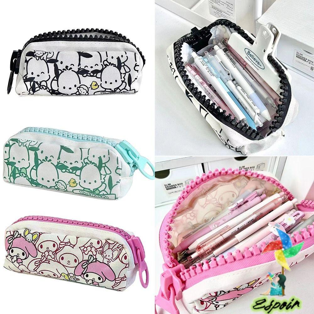 Túi Đựng Bút Bằng Vải Bạt Sức Chứa Lớn Có Khóa Kéo In Họa Tiết My Melody Dog Pacha Cho Trường Học / Văn Phòng