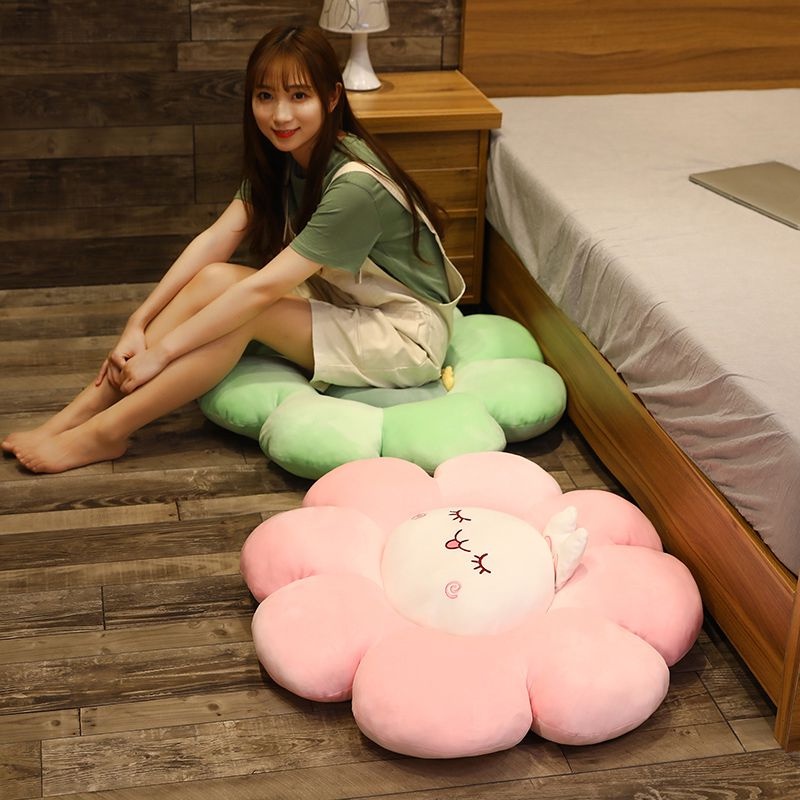 Đệm Tatami Tròn Dày Lót Sàn / Ban Công / Phòng Ngủ / Phòng Khách Hình Bông Hoa Xinh Xắn