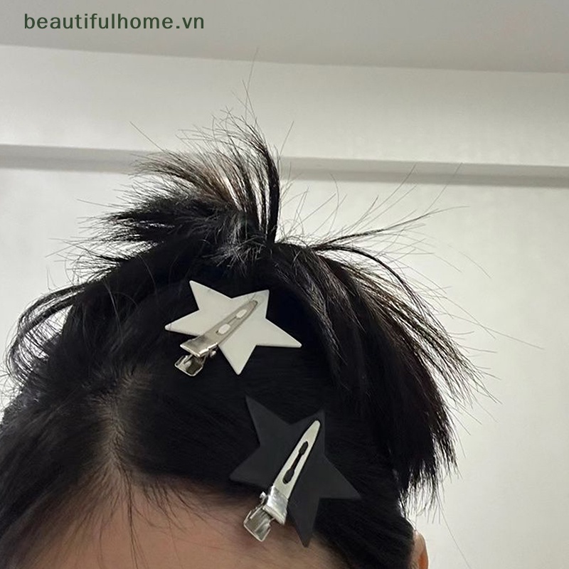 Set 5 Kẹp Tóc Hình Ngôi Sao Bằng Kim Loại Phong Cách Hàn Quốc Thời Trang Cho Nữ