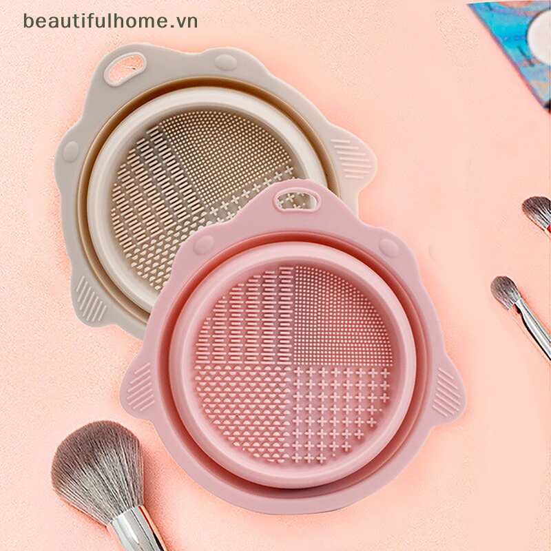 Hộp Silicone Vệ Sinh Cọ Trang Điểm Có Thể Gấp Gọn Tiện Dụng