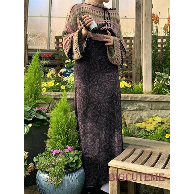 [] - Đầm Hai Dây Dáng Dài Hở Lưng / Hoa Thời Trang Đi Tiệc Hàng Ngày Cho Nữ